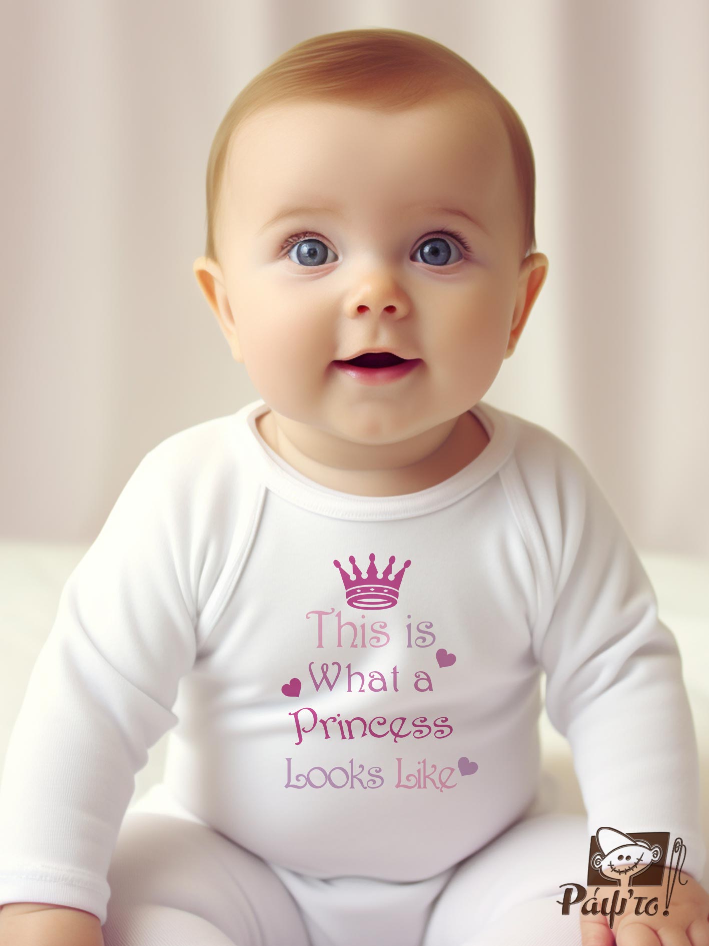 BBG-1138 Βρεφικό φορμάκι για κορίτσι - this is what a princess looks like - Image 1