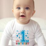 Βρεφικό φορμάκι για αγόρι - κορίτσι - it's my first birthday balloons