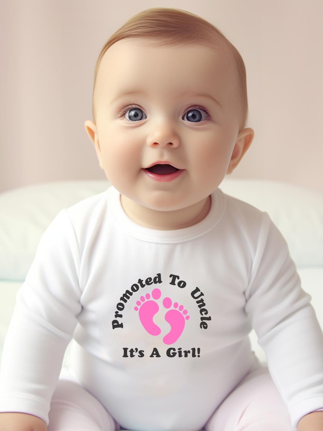 AUN-1124 Βρεφικό φορμάκι για κορίτσι - Promoted to uncle - It's a girl - Image 1