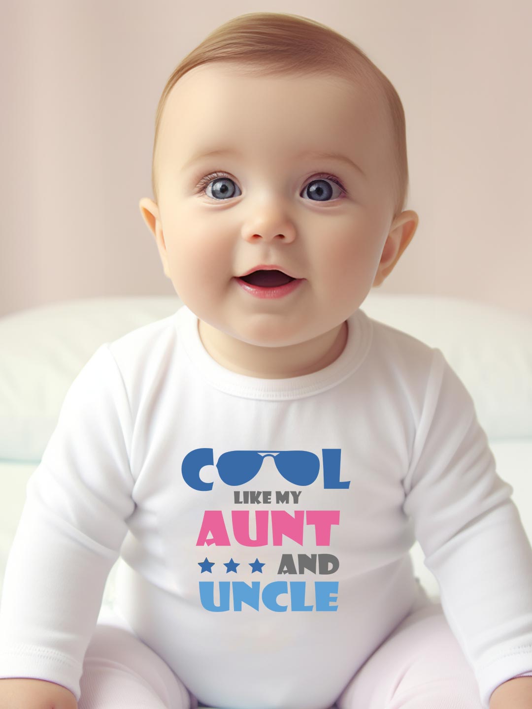 AUN-1126 Βρεφικό φορμάκι για αγόρι - κορίτσι - cool like my aunt and uncle - Image 1