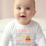 Βρεφικό φορμάκι για αγόρι - κορίτσι - Birthday cake - balloons - I can't keep calm - it's my aunt's birthday