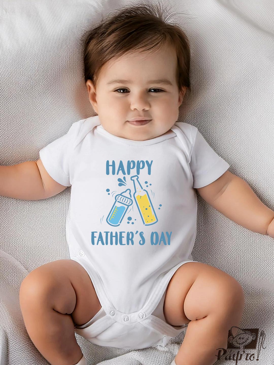 BDD-1136 Βρεφικό φορμάκι για αγόρι - κορίτσι - Happy father's day - Image 1