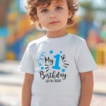 Παιδικό t-shirt για αγόρι - κορίτσι - my first birthday - (γενέθλια, ημερομηνία)