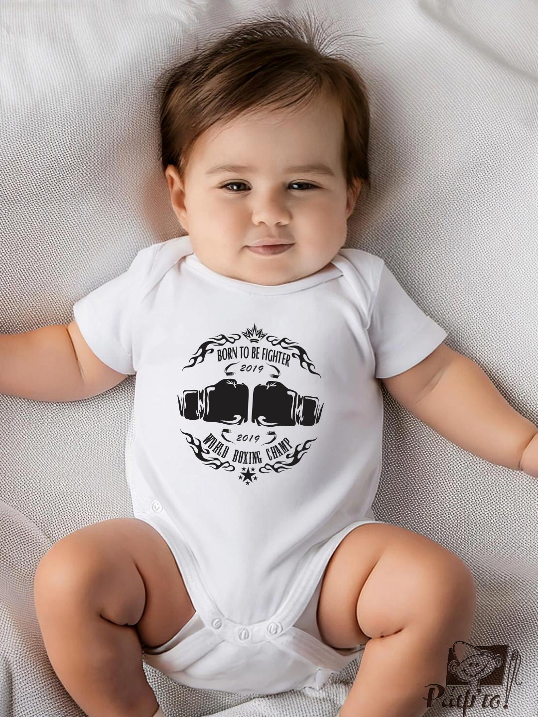 BSH-1118 Βρεφικό φορμάκι για αγόρι - born to be fighter - world boxing champ - Image 1