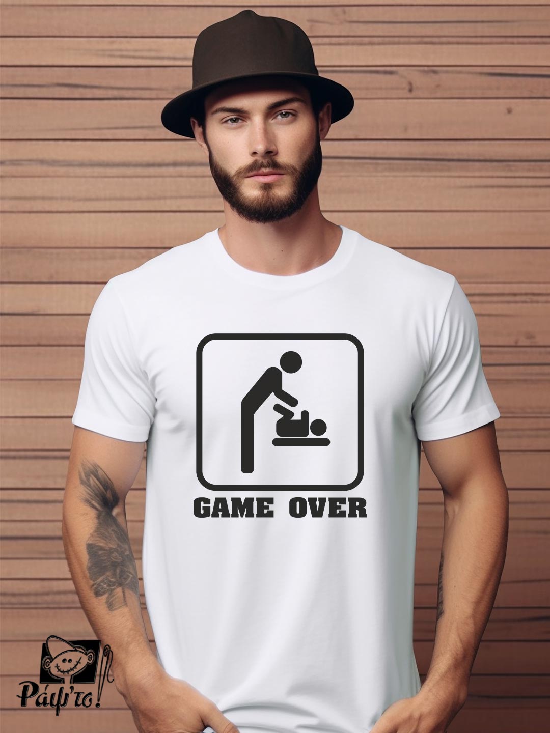 DAD-1124-W Αντρικό T-shirt - Game over - Image 1