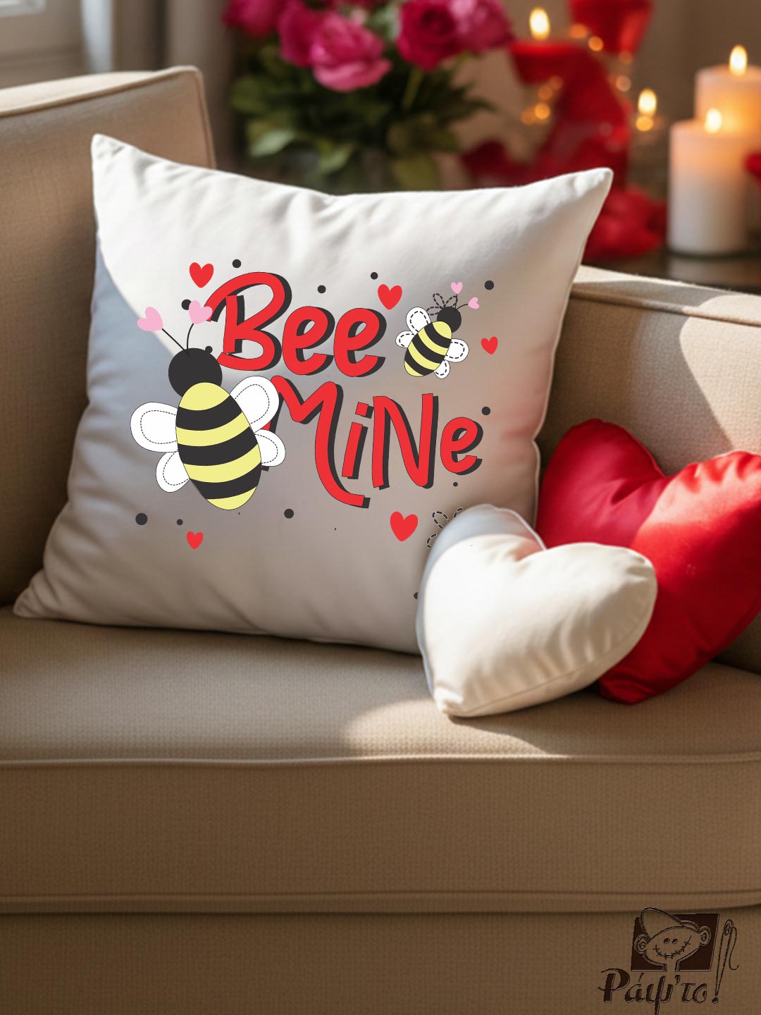 PVLD-0006 Τυπωμένο μαξιλάρι - Bee mine - Image 1