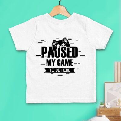 Παιδικό t-shirt για αγόρι - κορίτσι - paused my game to be here