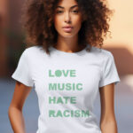 Γυναικείο T-shirt - Love Music - Hate Racism