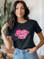 Γυναικείο T-shirt - World's Best Aunt - Heart Shape - Image 2