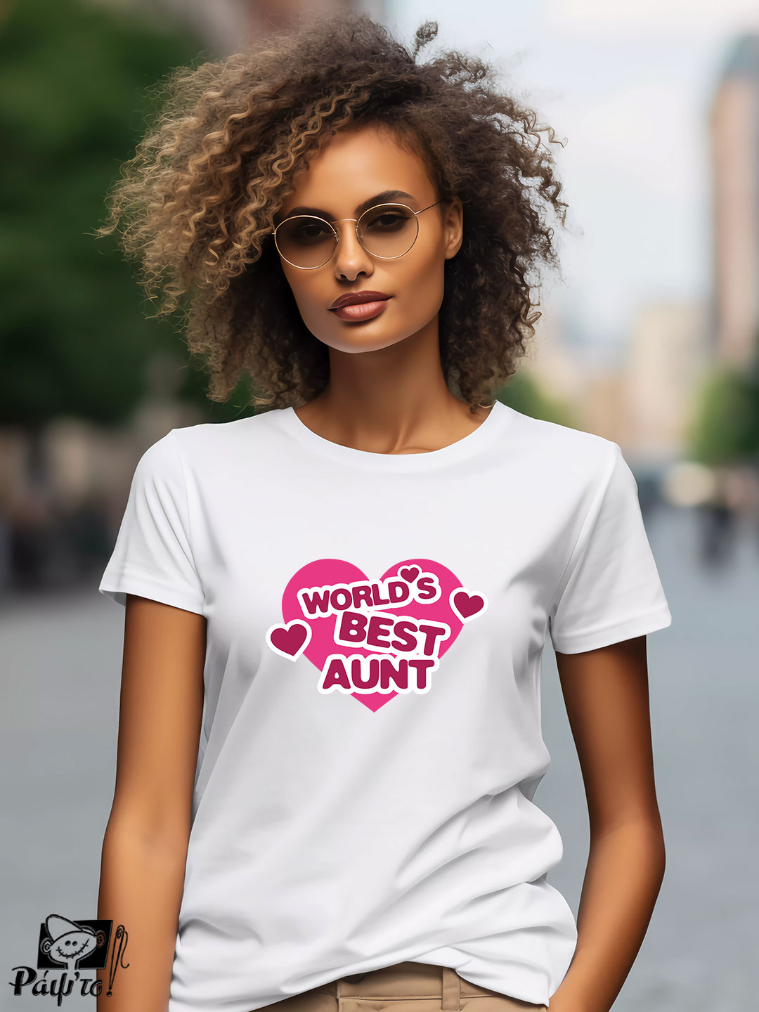 AUNT-1102-W Γυναικείο T-shirt - World's Best Aunt - Heart Shape - Image 1