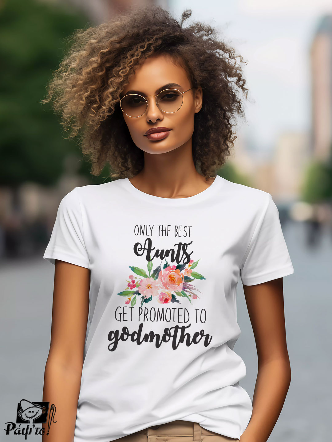 AUNT-1117-W Γυναικείο T-shirt - Only the Best Aunts get promoted to Godmother - Image 1