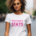 Γυναικείο T-shirt - What happens at the bachelor party STAYS at the bachelor party