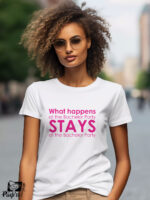 Γυναικείο T-shirt - What happens at the bachelor party STAYS at the bachelor party