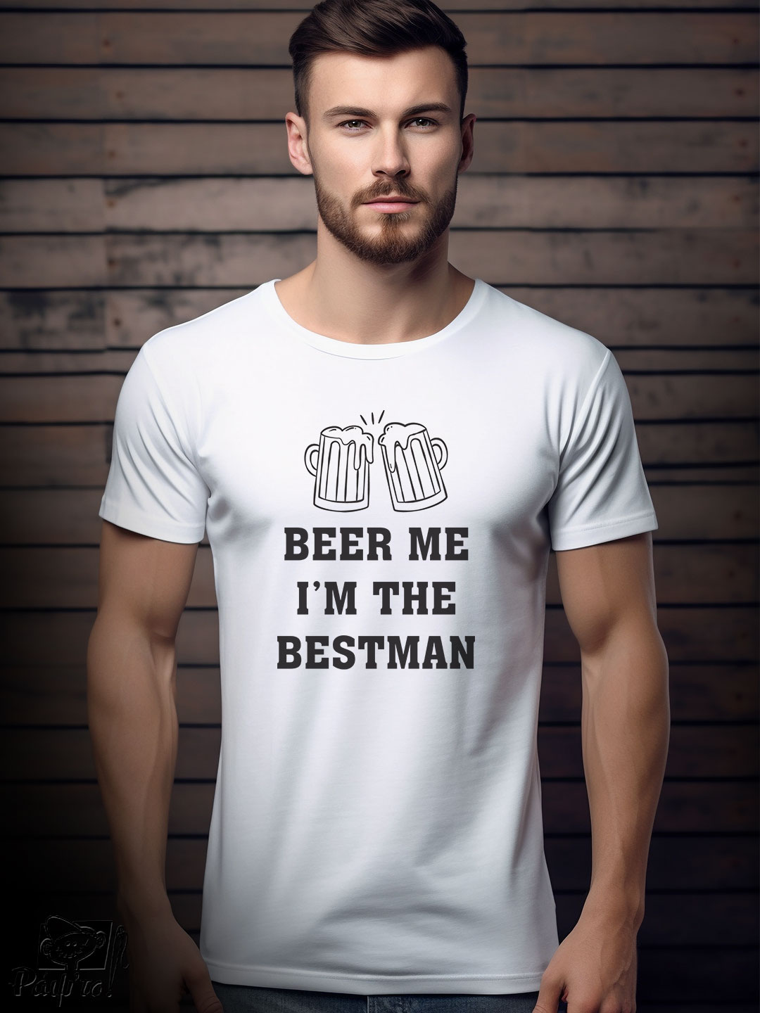 BCH-0025-W Αντρικό T-shirt - Beer Me - I'm the BestMan - Image 1