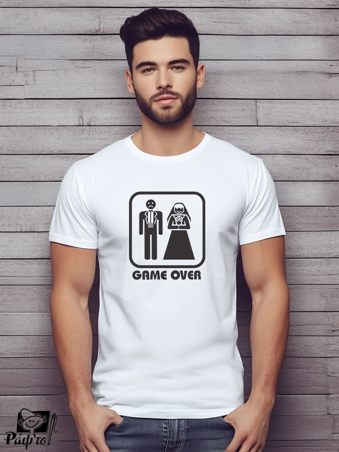 BCH-0028-W Αντρικό T-shirt - Game Over - Married - Image 1