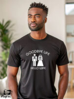 Αντρικό T-shirt - Goodbye Life - Hello Wife - Image 2