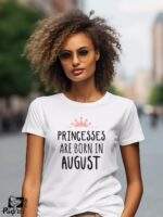 Γυναικείο T-shirt - Crown - Princesses are born in - (Μήνας)