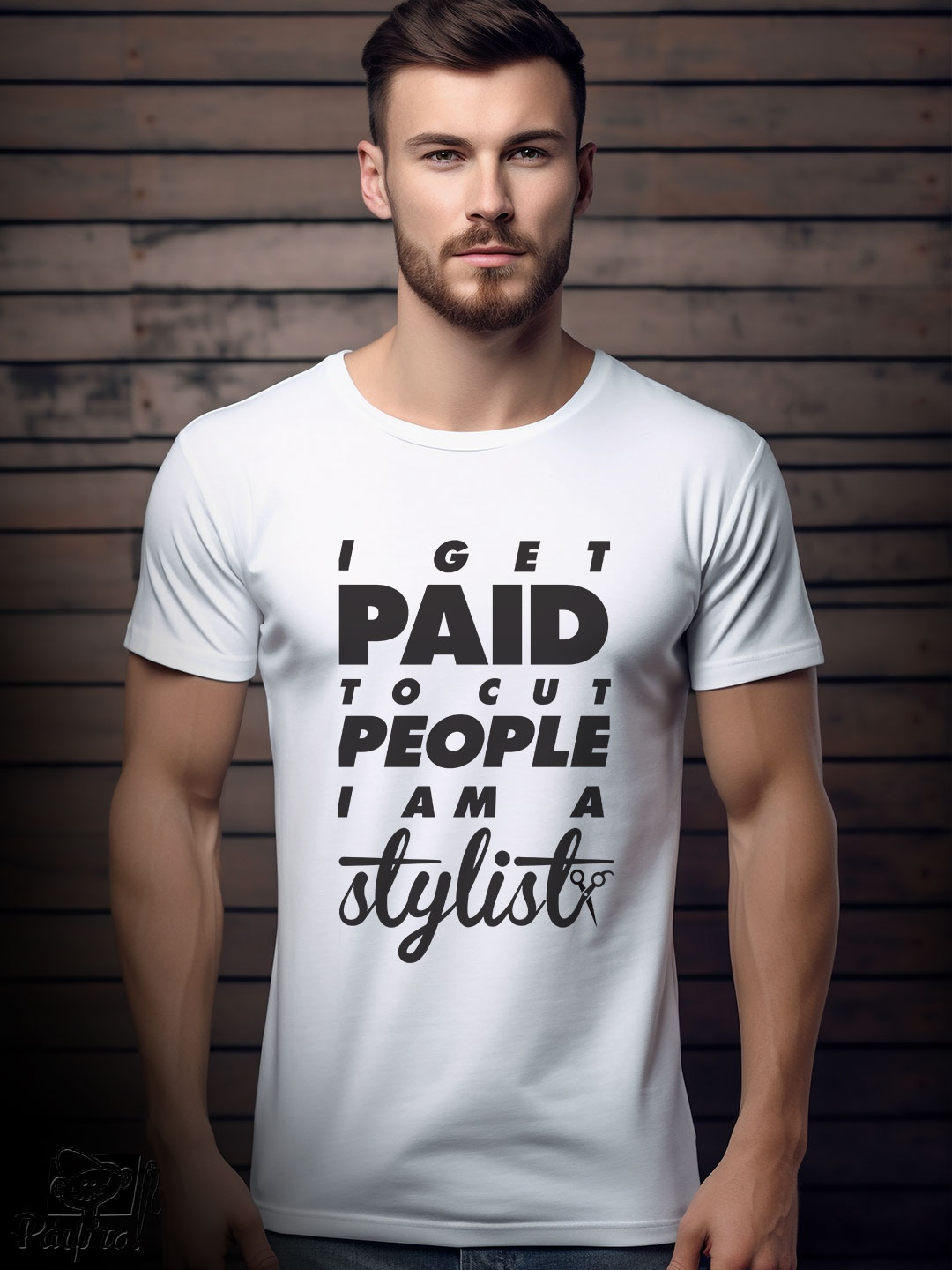 BRBR_1113 Αντρικό T-shirt - I get paid to cut people - I am a stylist - Image 1