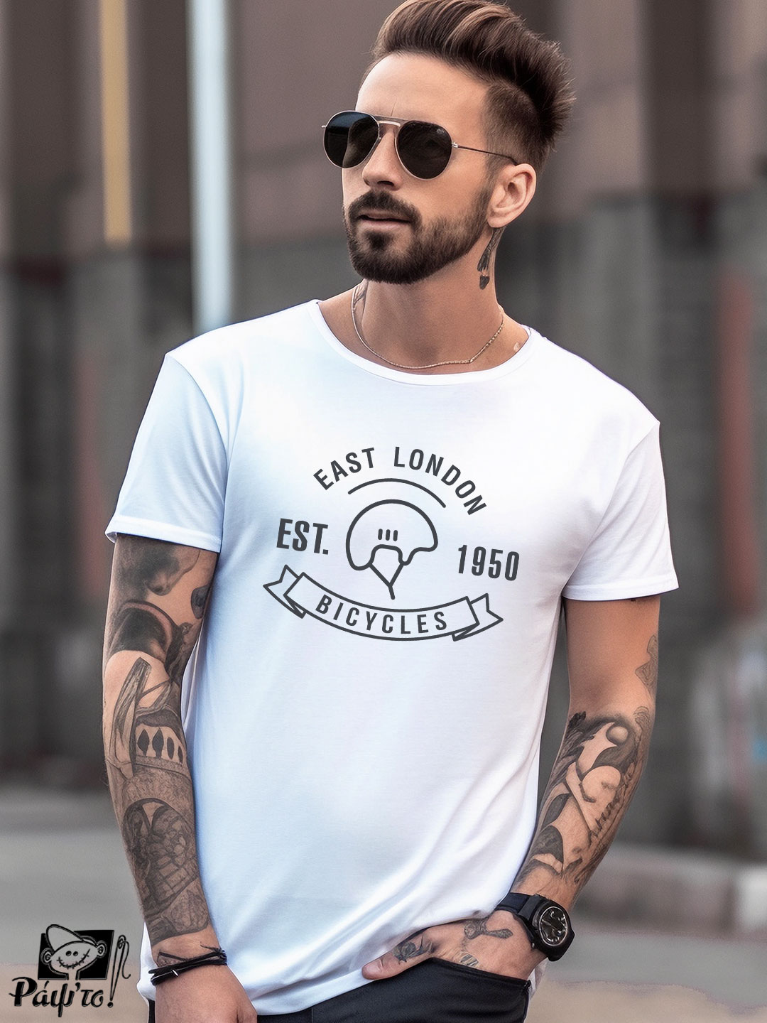 CYCLE-1111-W Αντρικό T-shirt - East London Bicycles - Image 1