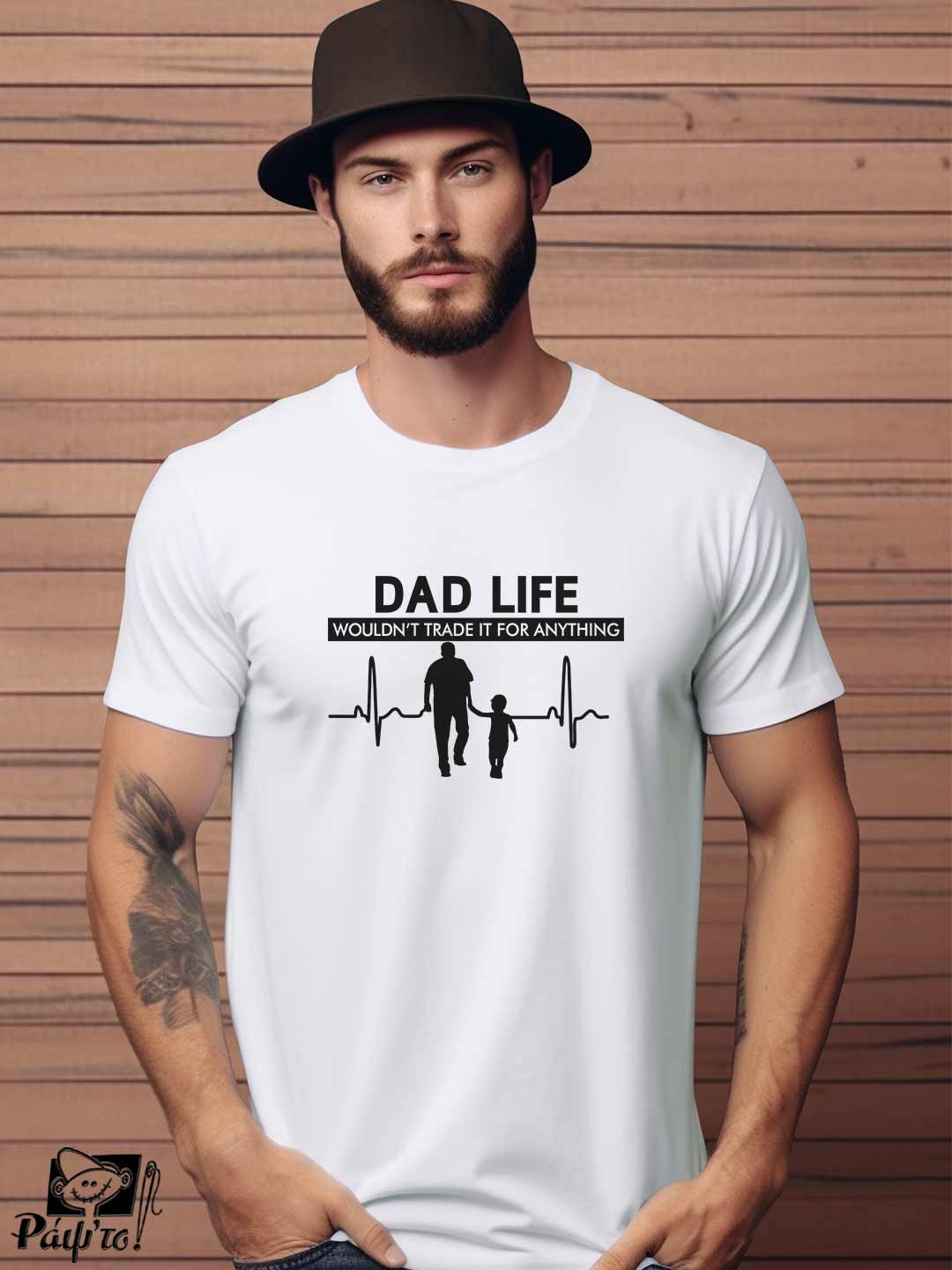 DAD-1194-W Αντρικό T-shirt - Dad life - Wouldn't trade it for anything - Image 1