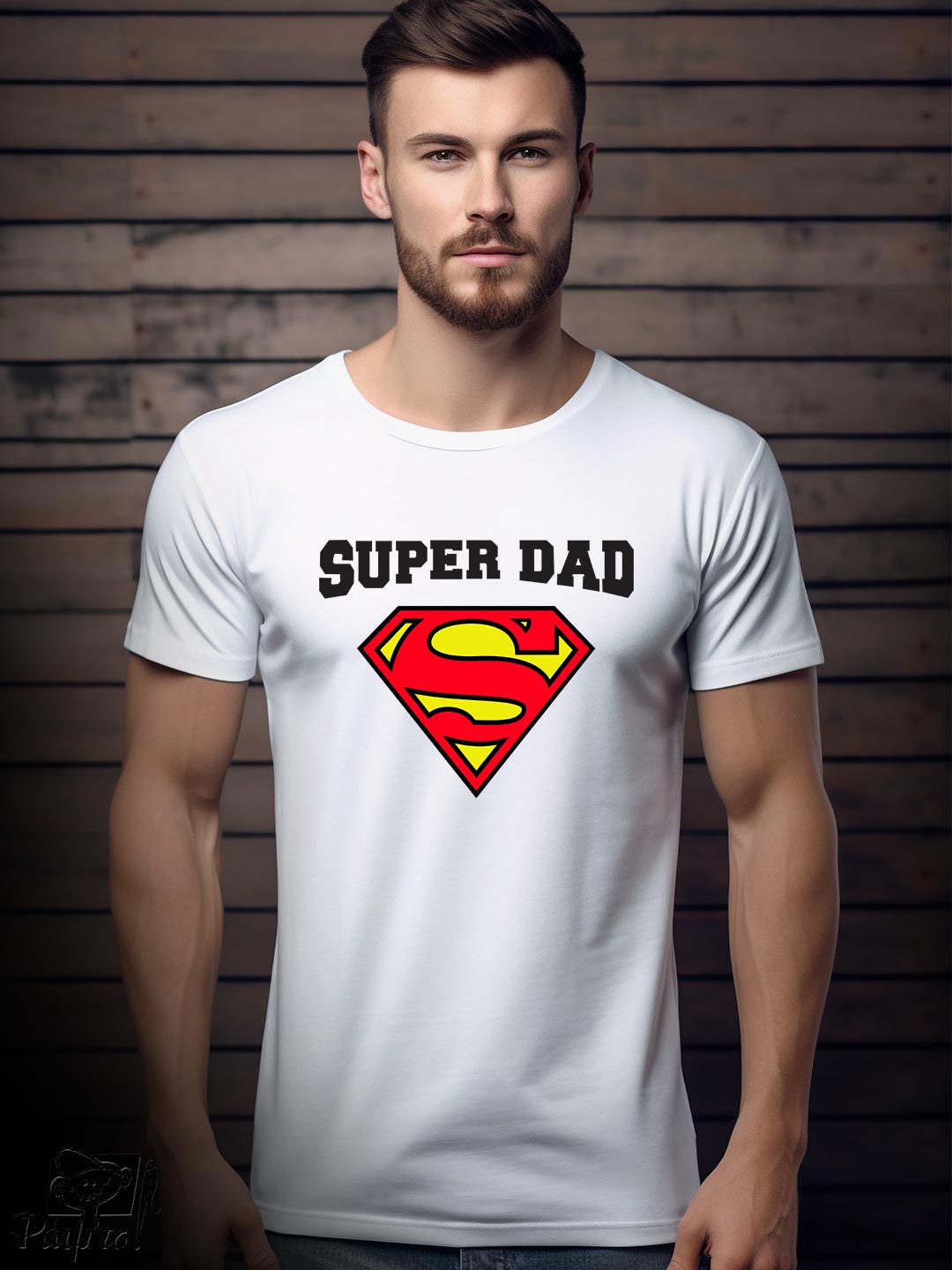 DAD-1198-W Αντρικό T-shirt - Super Dad - Image 1