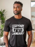 Αντρικό T-shirt - Legendary gamers are born in - (Month) - Image 2