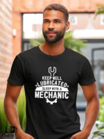 Αντρικό T-shirt - Keep well lubricated - Sleep with a mechanic - Image 2