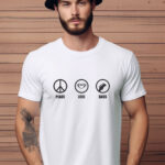 Αντρικό T-shirt - Peace - Love - Bass
