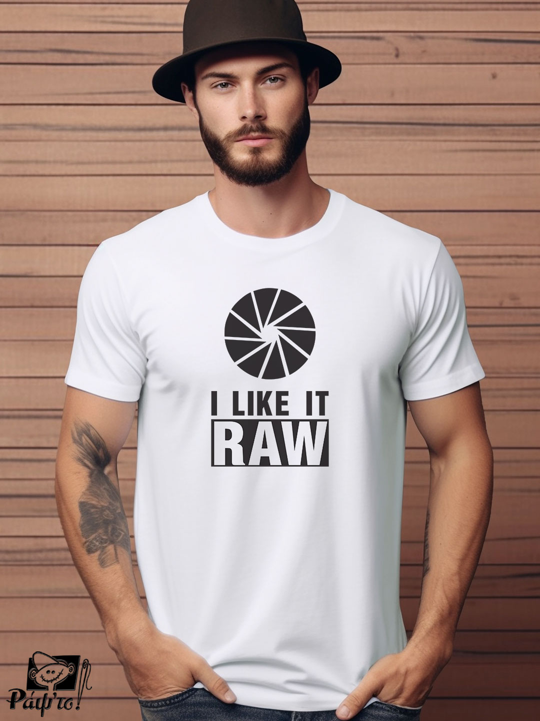PHG-1111-W Αντρικό T-shirt - I like it raw - Image 1