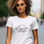 Γυναικείο T-shirt - Cat - Overthinking and also hungry
