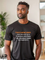 Αντρικό T-shirt - Technician - Word Definition - A person who fixes the mistakes made by engineers - Image 2