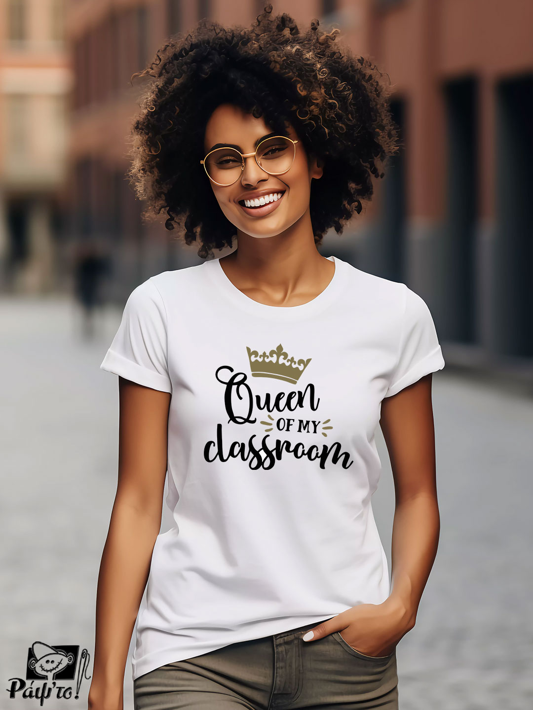 TCH-1112-W Γυναικείο T-shirt - Crown - Queen of my classroom - Image 1