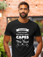 Αντρικό T-shirt - Teachers - Real heroes that don't wear capes - They teach - Image 2