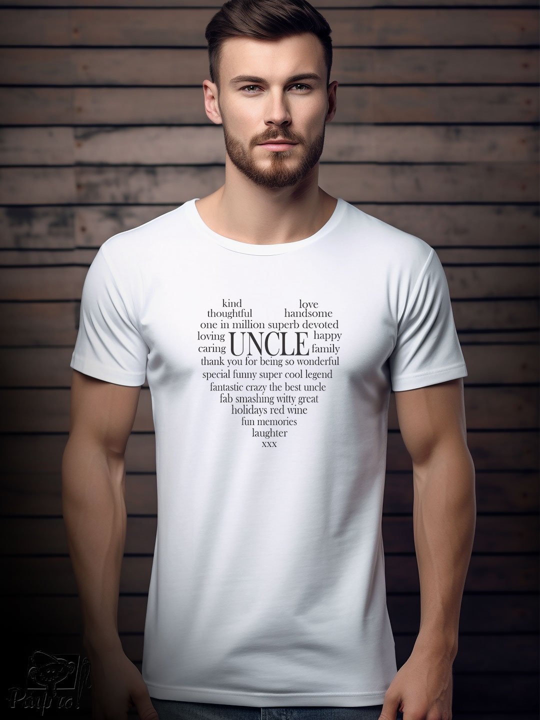 UNCL-1126-W Αντρικό T-shirt - Love Uncle - Heart Shape - Image 1