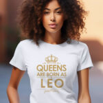 Γυναικείο T-shirt - Crown - Queens are born as Leo