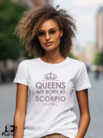 Γυναικείο T-shirt - Crown - Queens are born as Scorpio