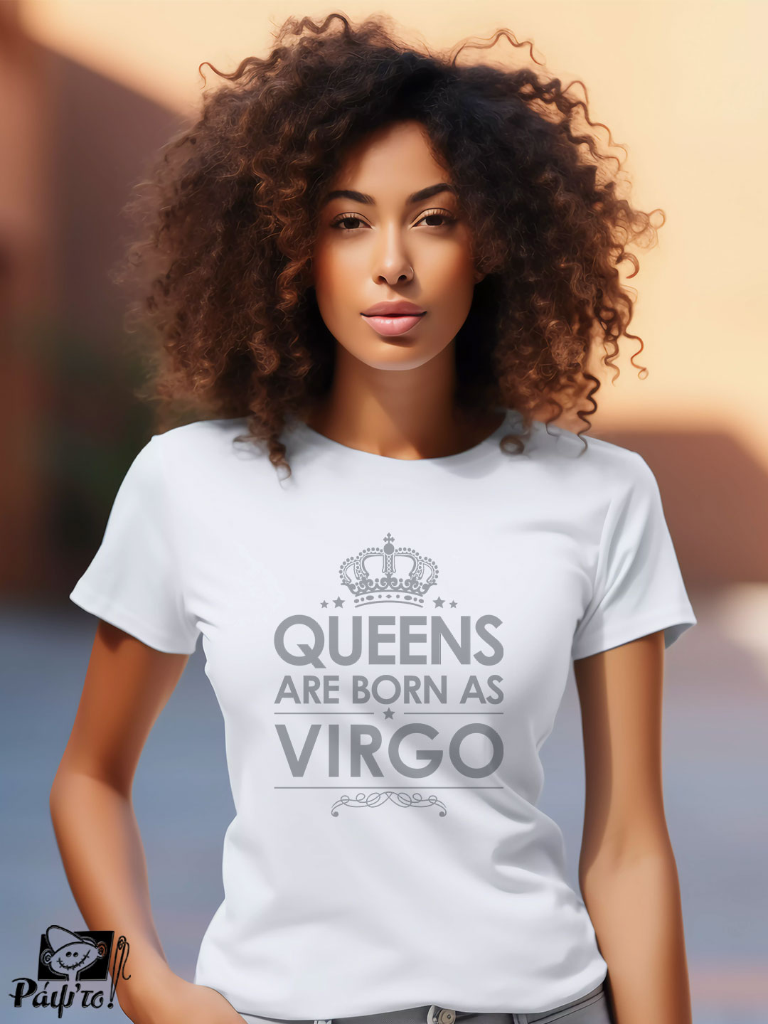 ZDC-1134-W Γυναικείο T-shirt - Crown - Queens are born as Virgo - Image 1
