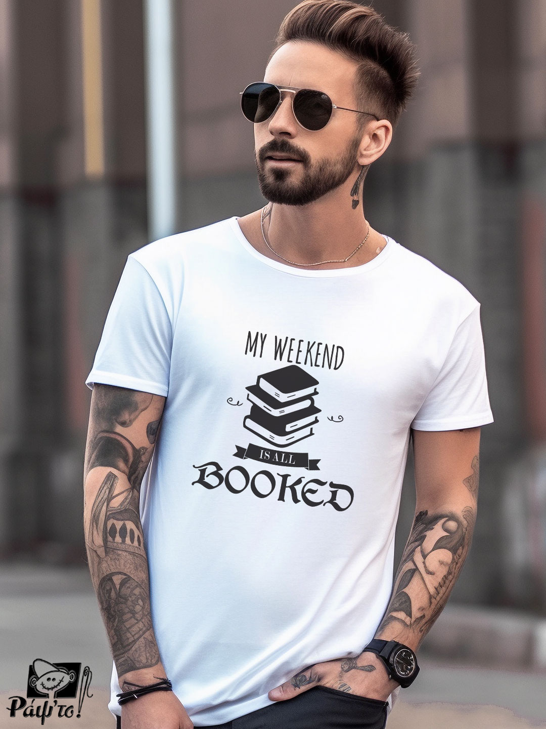 books-1114-W Αντρικό T-shirt - My weekend is all booked - Books - Image 1