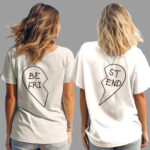 T-Shirts Σετ (στάμπα στην πλάτη) - Best Friend - Splitted Heart Shape