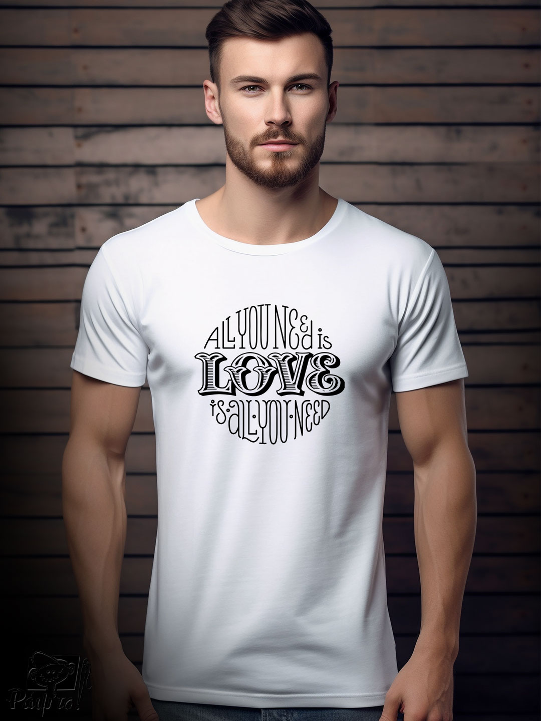 LOVE-005-W Αντρικό T-shirt - Love is all you need - Image 1