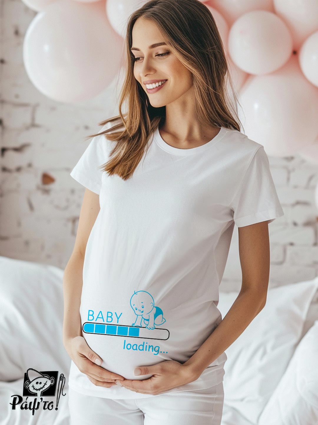 MOM-1160a-W Γυναικείο T-shirt - Baby Loading... - Progress Bar - Baby - Image 1