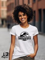 Γυναικείο T-shirt - Motherhood is a walk in the park -  Dinosaur