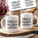 Κούπα Δάσκαλου - Δασκάλας White - Teach - Love - Inspire