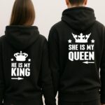 Hoodies Σετ (στάμπα στην πλάτη) - She is my Queen - He is my King - Arrows