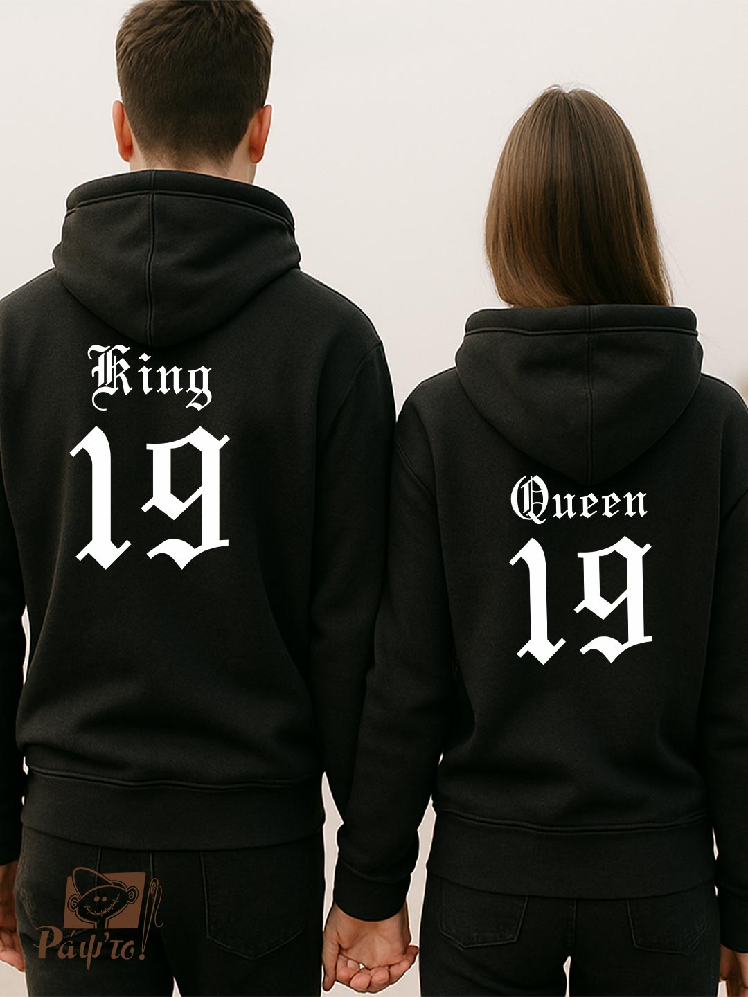 VLD-024-F Hoodies Σετ (στάμπα στην πλάτη) - King - Queen - 19 - Image 1