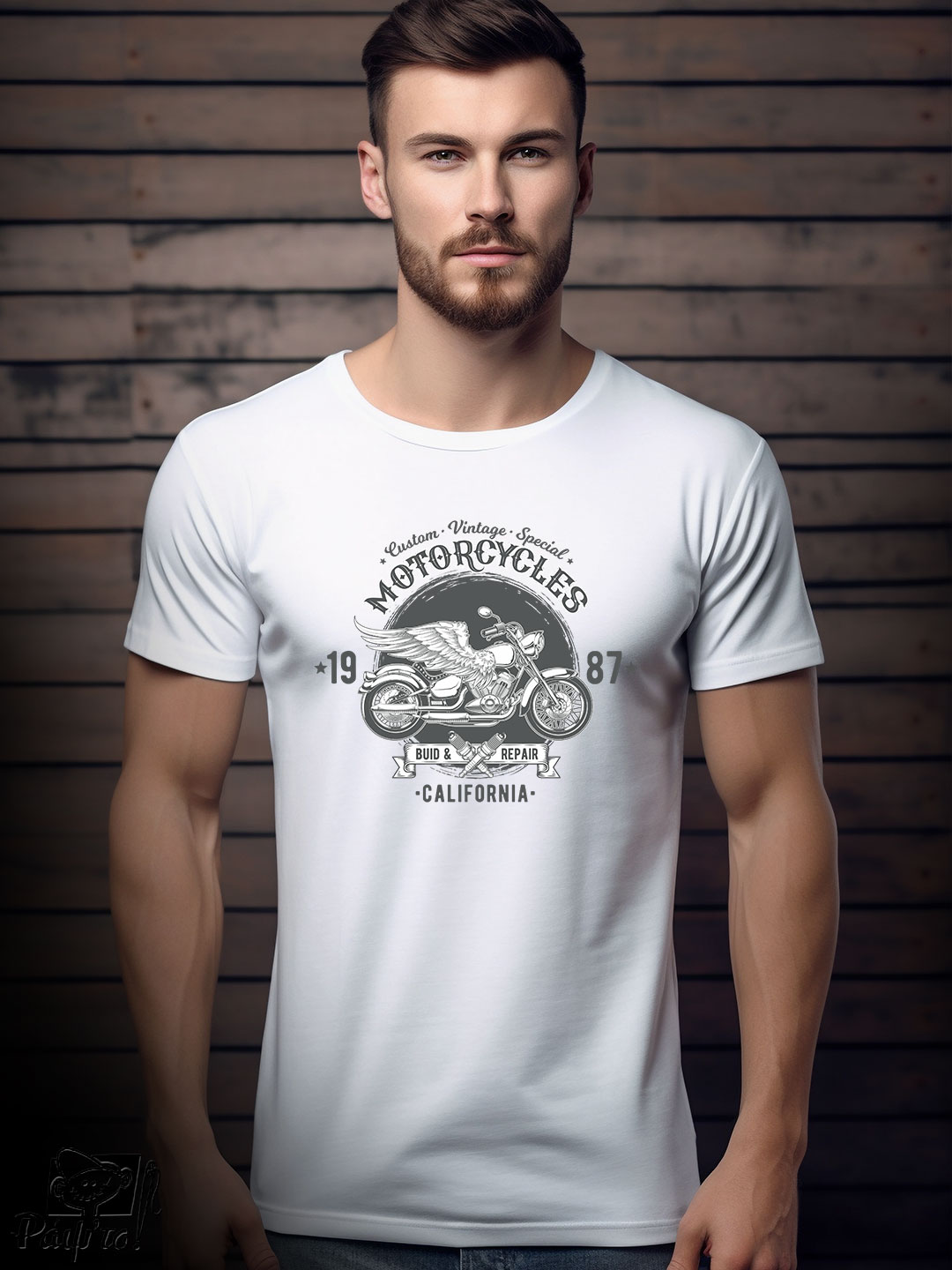 moto-1129 Αντρικό T-shirt - Custom - Vintage - Special Motorcycles - California - Image 1