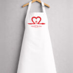 Λευκή Ποδιά Με Στάμπα  - Valentine's day menu - Κόκκινη στάμπα με καρδιά