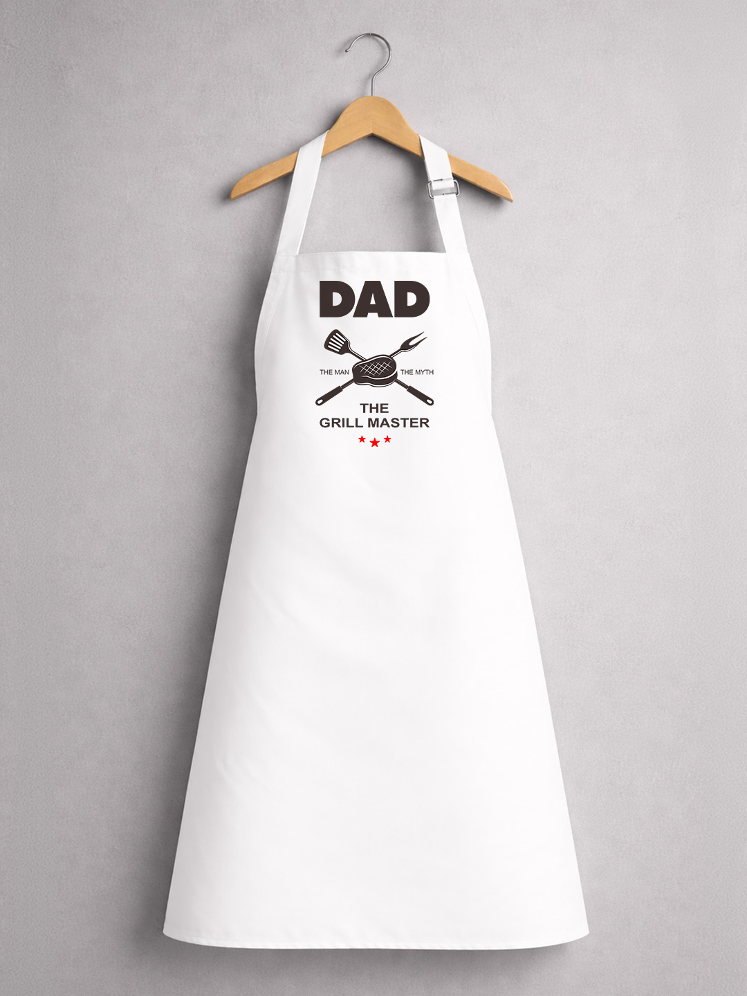 CKG-1140 Λευκή Ποδιά Με Στάμπα - Dad -The Grill Master - Εργαλεία κουζίνας - Image 1