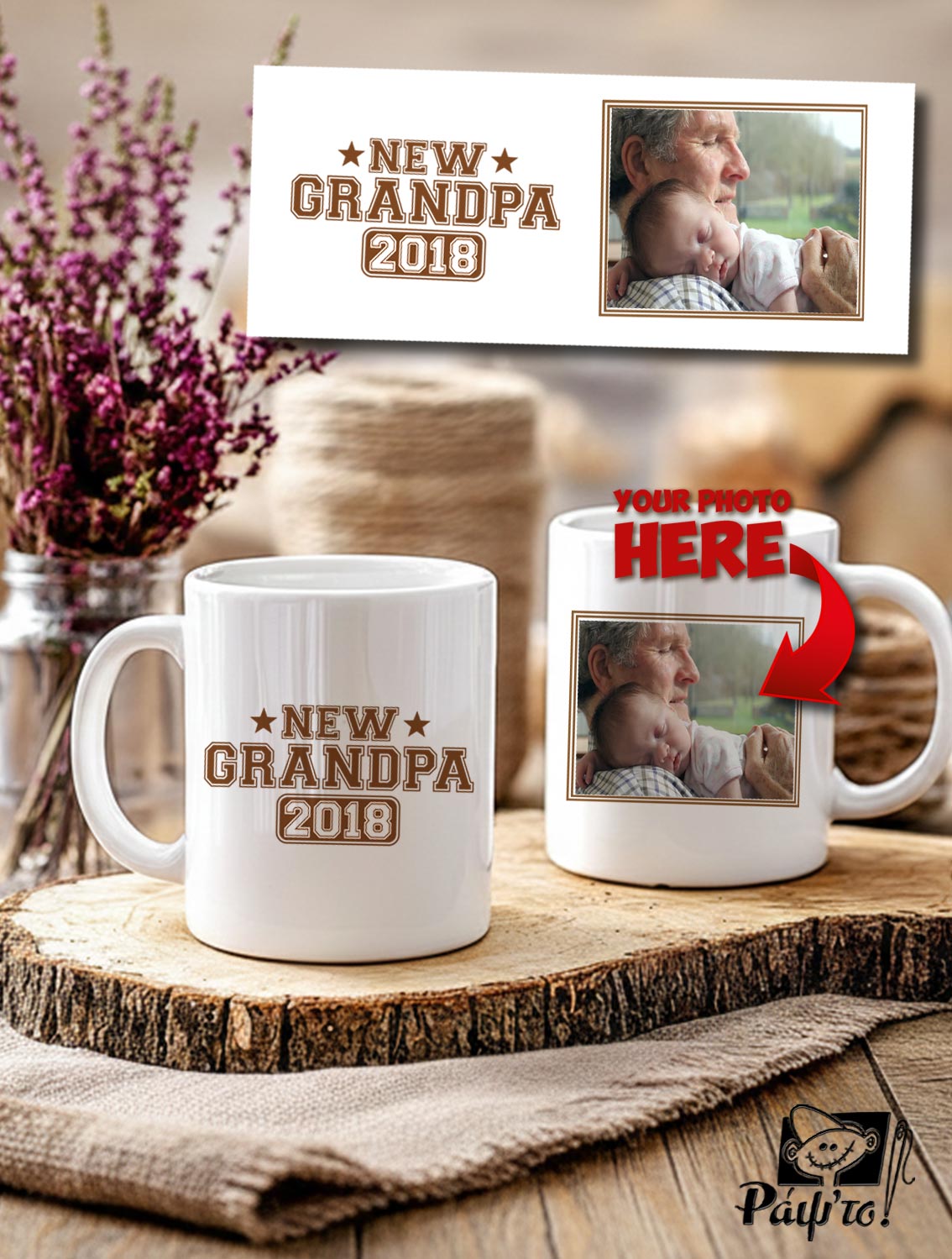 MGGP-1115 Κούπα Παππού White - New Grandpa (Έτος) - Image 1