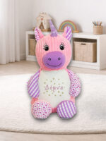 Harlequin Pink Unicorn με κεντημένα στοιχεία γέννησης - Image 4